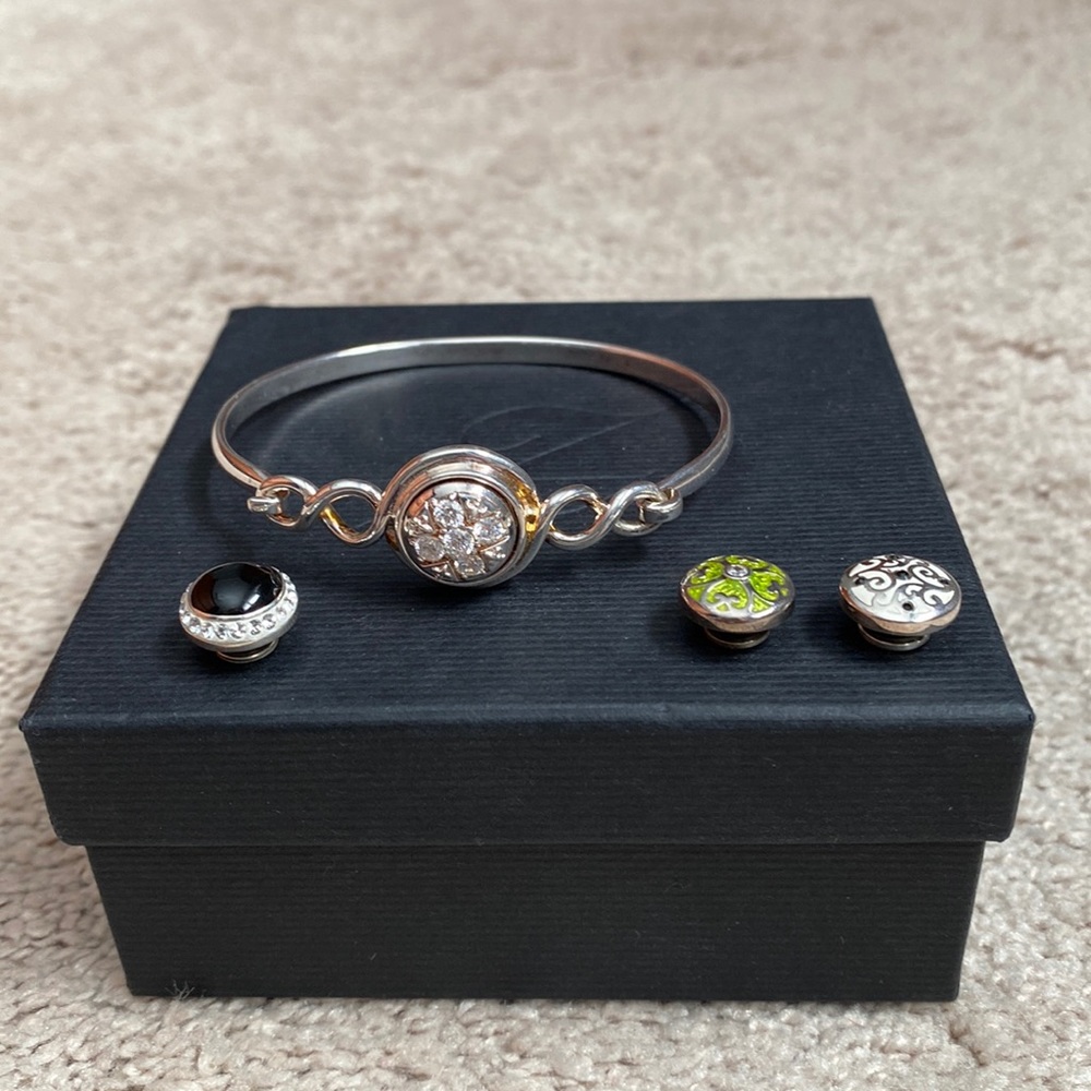 Tracy Zeller bracelet with four removable centers - sterling silver